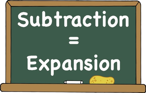 Subtraction = expansion