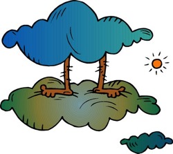 Feet in clouds
