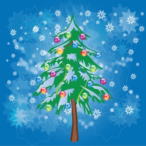 Christmas Tree in snow